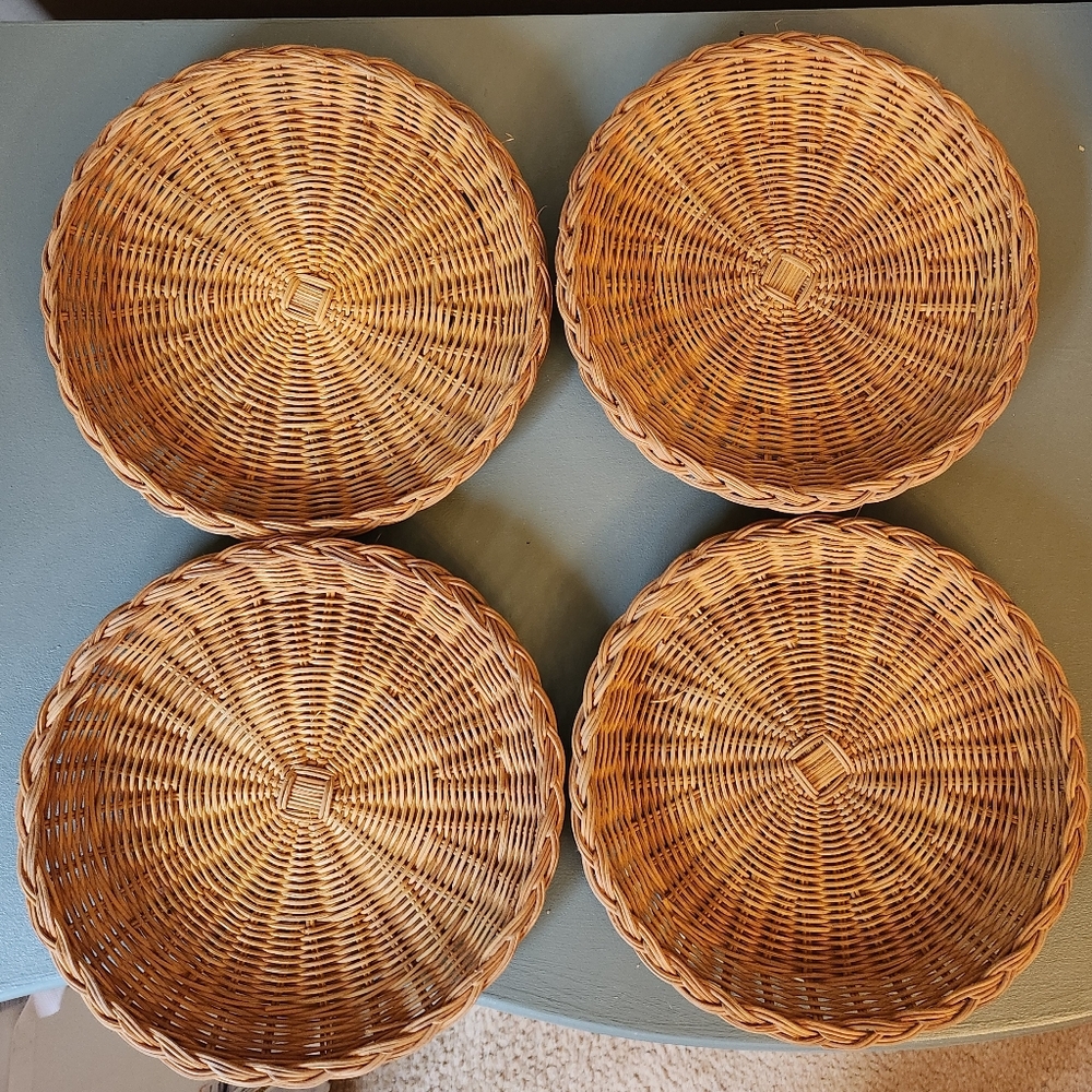 Woven Bamboo Paper Plate Holders Set Of 4